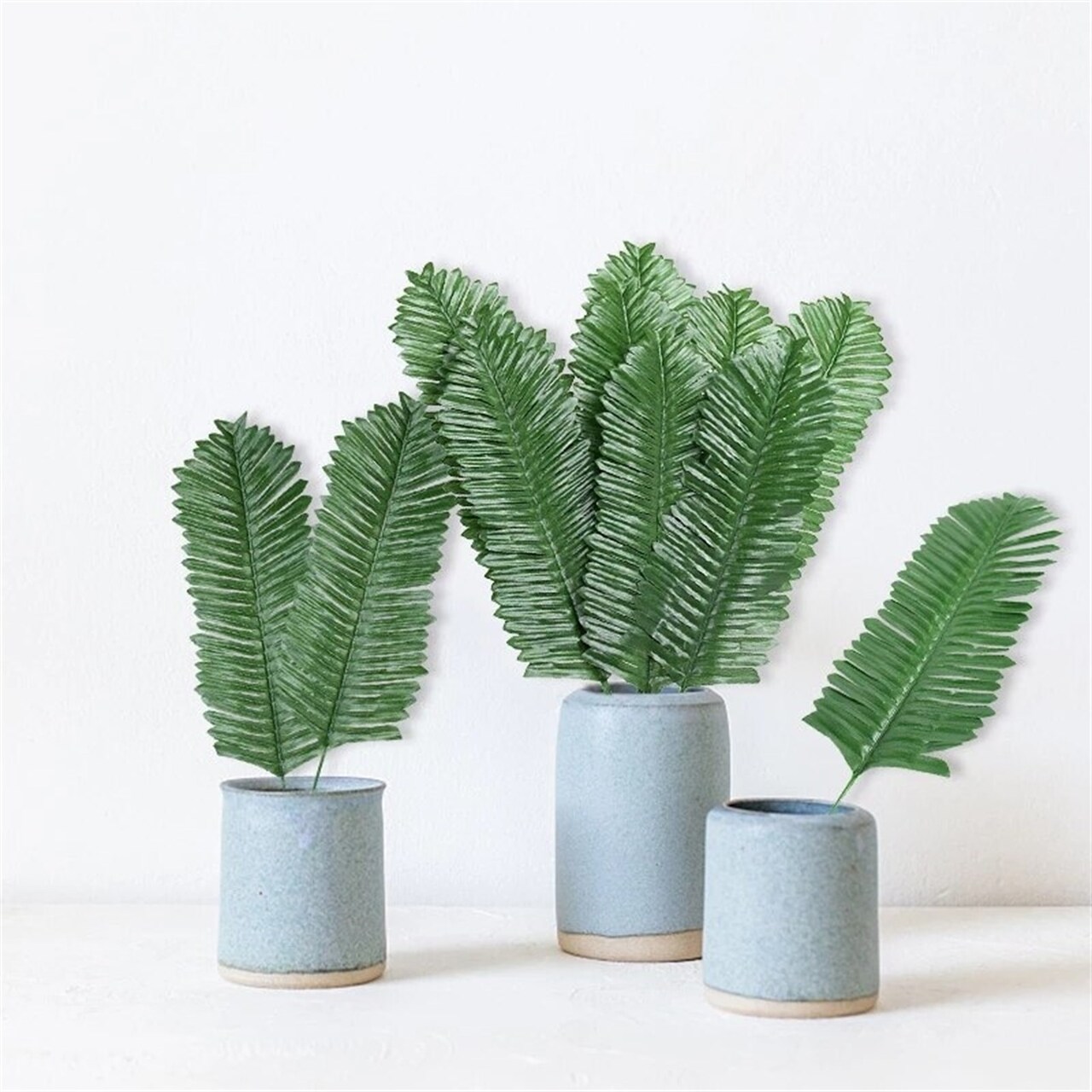 10 Pack 15 inch Artificial Monstera Leaf Palm Leaves Fake Green